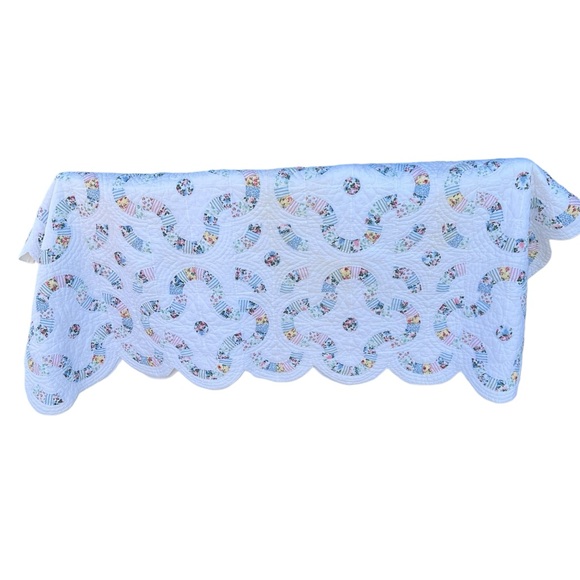 Arch Quilts Bedding Vtg Arch Hand Quilted Broken Ring Quilt